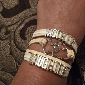 Brand new beige and white mother and daughter brac